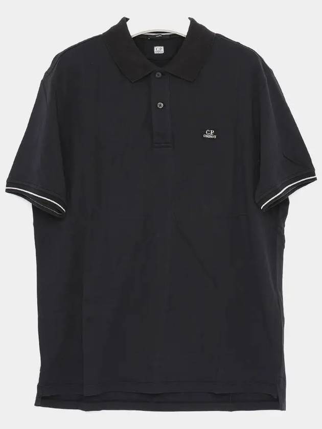 Logo Patch Polo Shirt Black - CP COMPANY - BALAAN 2