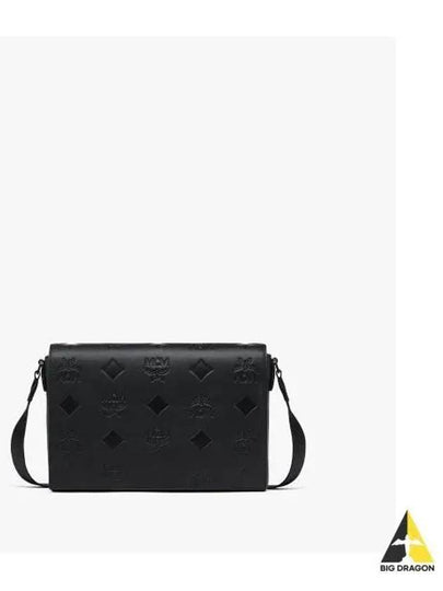 Klassik Maxi Monogram Leather Messenger MMMESKK01BK - MCM - BALAAN 2