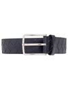 Intrecciato Leather Belt Navy - BOTTEGA VENETA - BALAAN 1