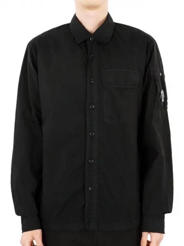 Tylon L Button Long Sleeve Shirt Black - CP COMPANY - BALAAN 2