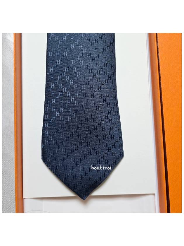 Faconnee New H Tie Blue - HERMES - BALAAN 3