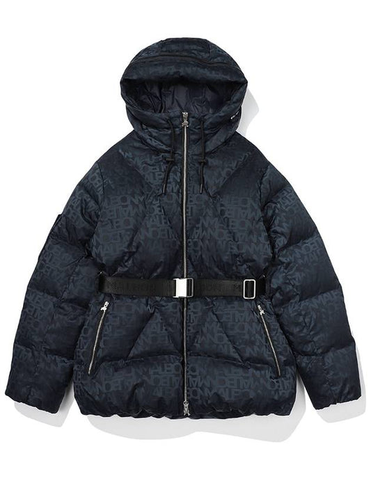 Jacquard middle down jacket NAVY WOMAN - MALBON GOLF - BALAAN 1