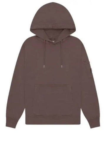 CP Company Brushed Emerized Diagonal Fleece Hooded Zip Up 17CMSS061A 006372R 735 Logo Sweatshirt - CP COMPANY - BALAAN 1