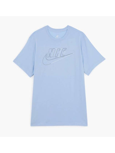 Sportswear Logo Print Club Short Sleeve T-Shirt Light Blue - NIKE - BALAAN 1