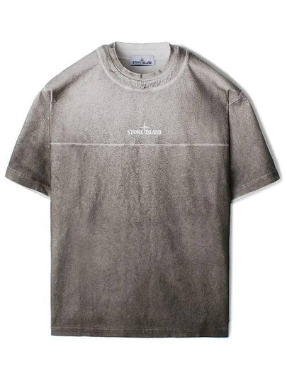 Oxide Spray Cotton Jersey Short Sleeve T-Shirt Grey - STONE ISLAND - BALAAN 2