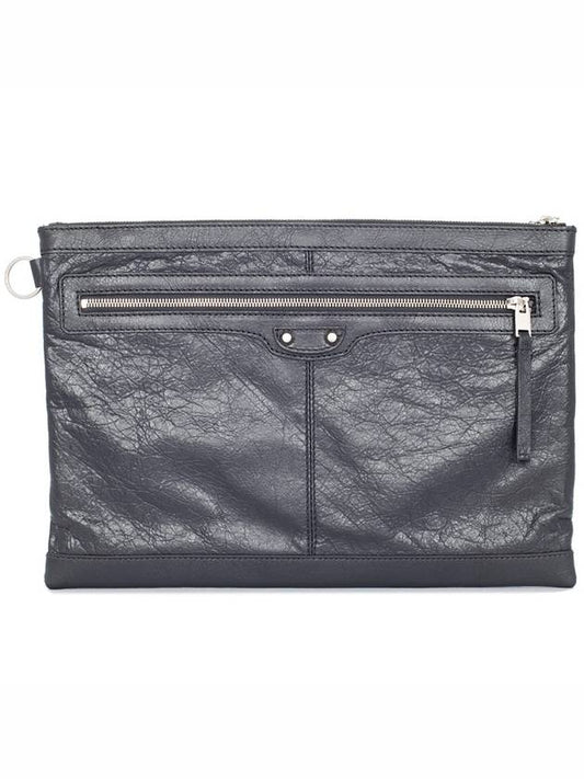 Classic Clip Large Clutch Bag Gray - BALENCIAGA - BALAAN.