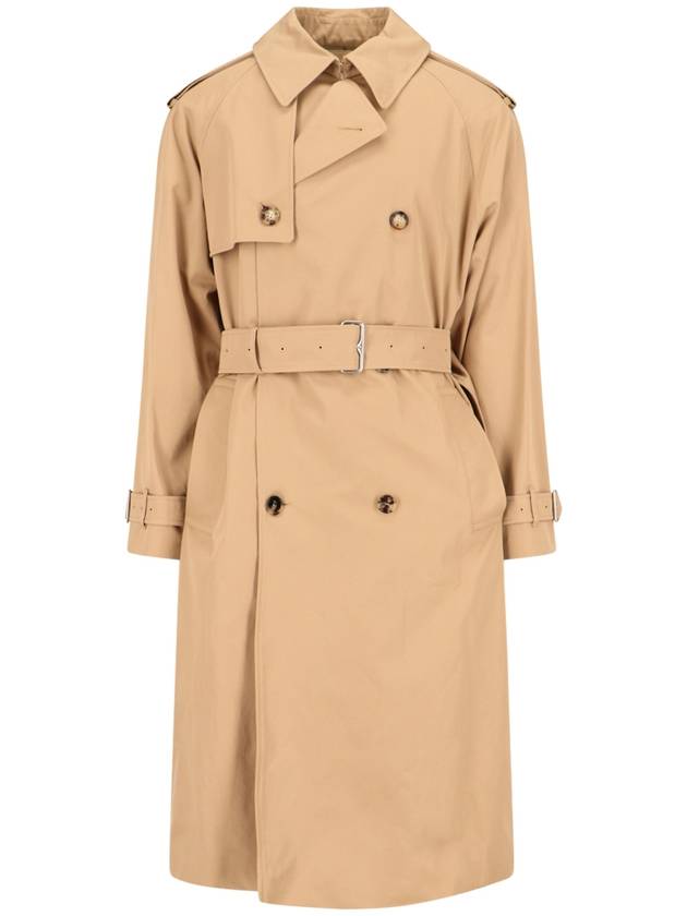 Double Breasted Long Gabardine Trench Coat Teddy - BURBERRY - BALAAN 2