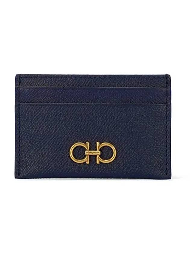 Gancini Card Wallet Blue - SALVATORE FERRAGAMO - BALAAN 3