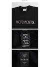 Rhinestone Logo Short Sleeve T-Shirt Black - VETEMENTS - BALAAN 4