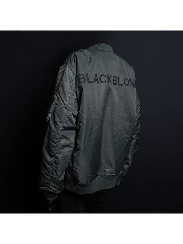 BBD Ripped Custom Sprayed logo MA 1 Bomber Jacket Khaki - BLACKBLOND - BALAAN 2