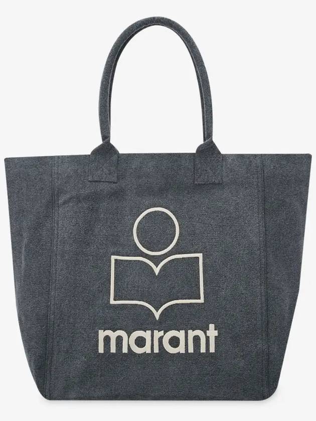 Yenky Logo Washed Cotton Tote Bag Grey - ISABEL MARANT - BALAAN 3