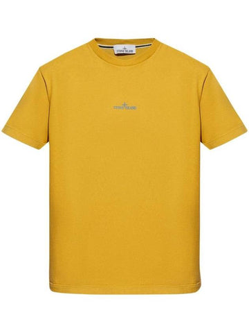 Stamp One Print Short Sleeve T-Shirt Yellow - STONE ISLAND - BALAAN 1