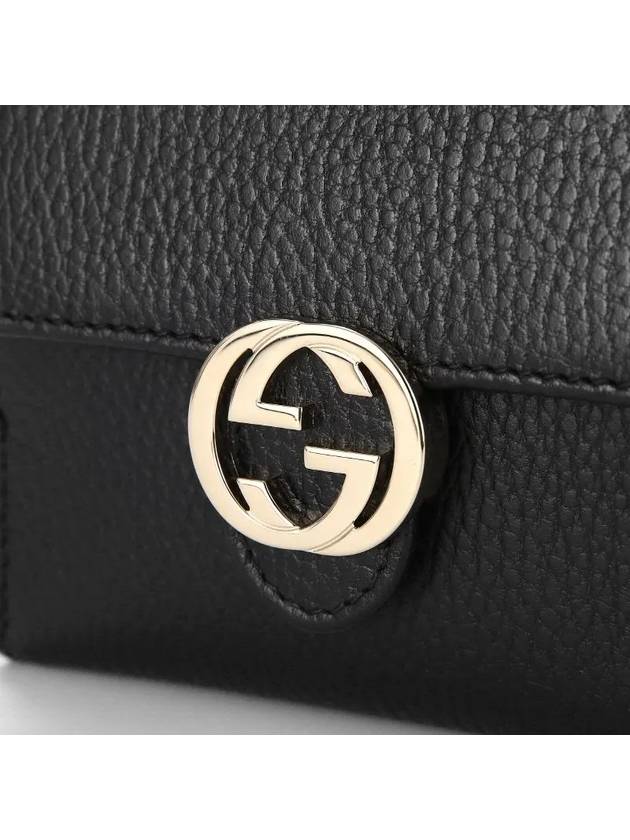 GG Interlocking Half Wallet Black - GUCCI - BALAAN 4