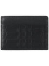 Embossed Check Leather Card Holder Black - BURBERRY - BALAAN 2