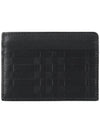 Embossed Check Leather Card Wallet Black - BURBERRY - BALAAN 3