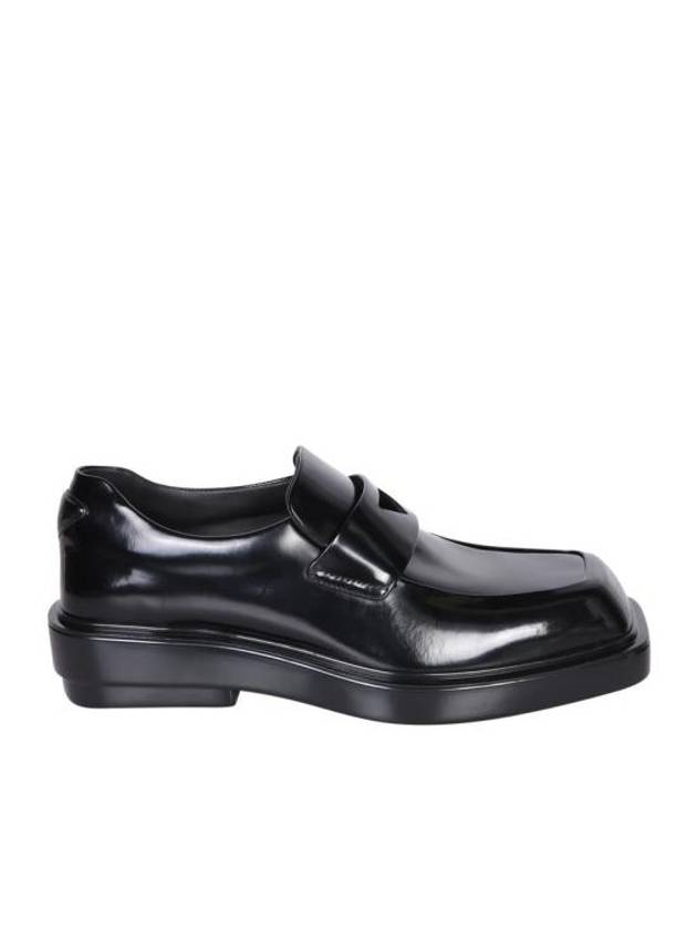 Square Toe Leather Loafers Black - PRADA - BALAAN 2