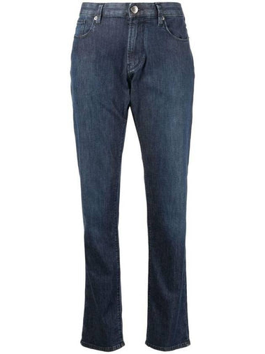 Slim Fit Twill Melange Comfort Jean Blue - EMPORIO ARMANI - BALAAN 1