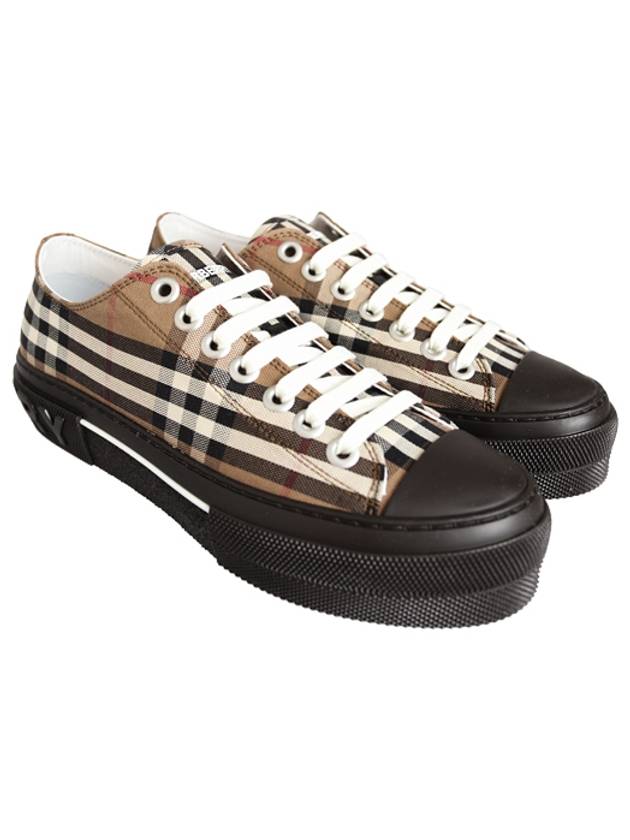 Jack Vintage Check Cotton Low-Top Sneakers Burch Brown - BURBERRY - BALAAN.