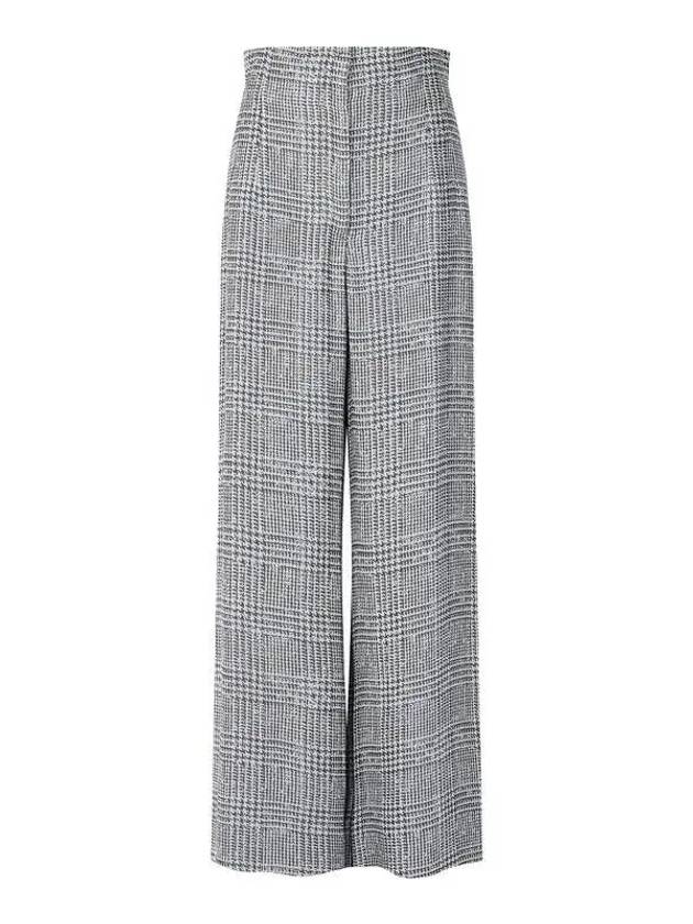 ARMANI 30 9 29 Women s Check Pattern Wide Long Pants Light Blue - EMPORIO ARMANI - BALAAN 1