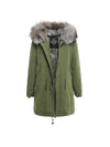 Army ARMY Rabbit Raccoon Fur Long Parka Khaki - MR & MRS ITALY - BALAAN.