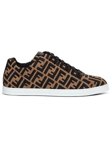 Tech Fabric Low Top Sneakers Brown - FENDI - BALAAN 1