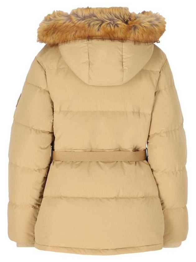 Faux Fur Trim Hooded Short Down Padding Flax - BURBERRY - BALAAN 3