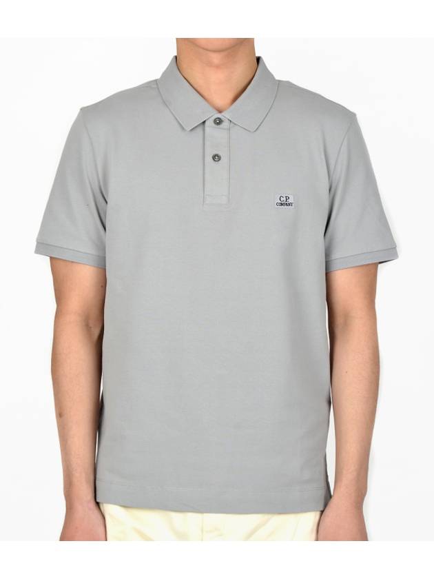 Stretch Piquet Slim Polo Shirt Grey - CP COMPANY - BALAAN 1