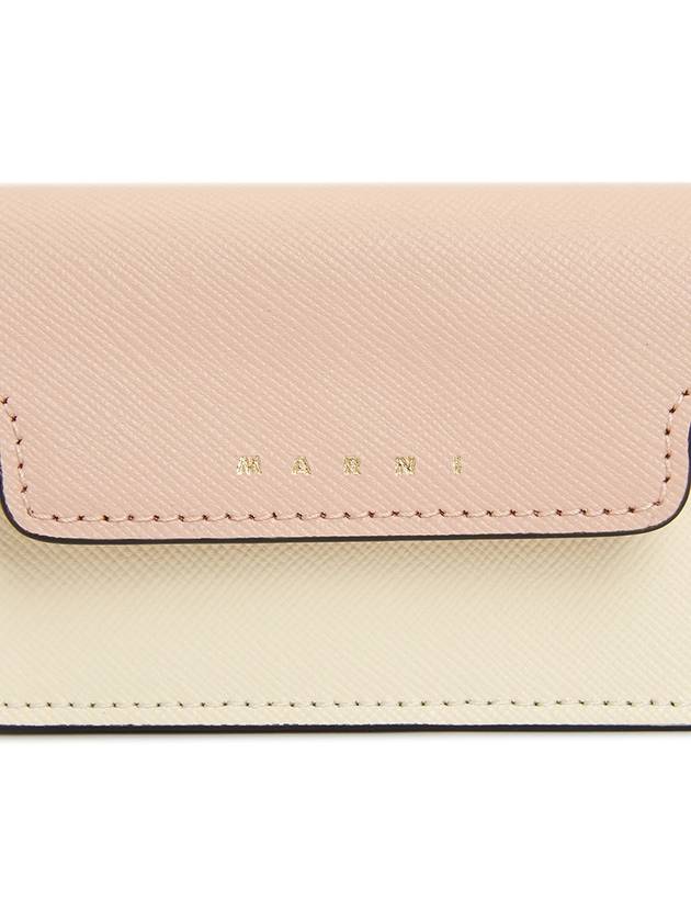 Logo Color Block Saffiano Card Wallet Pink - MARNI - BALAAN 6