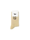 Fox Head Socks Beige - MAISON KITSUNE - BALAAN 2