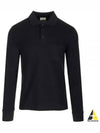 Embroidered Logo Cotton Polo Shirt Black - SAINT LAURENT - BALAAN 1