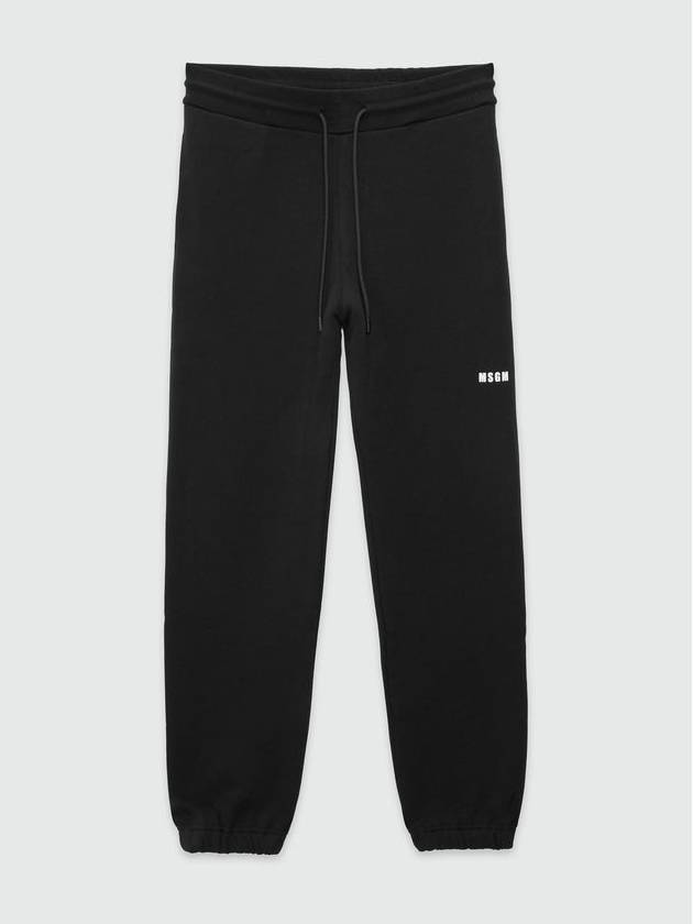 Micro Logo Cotton Jogger Track Pants Black - MSGM - BALAAN 2