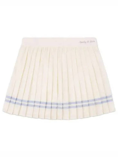 Serif Logo Stripe Detail Pleated Skirt Beige - SPORTY & RICH - BALAAN 2