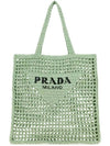 Crochet Tote Bag Aqua - PRADA - BALAAN 3