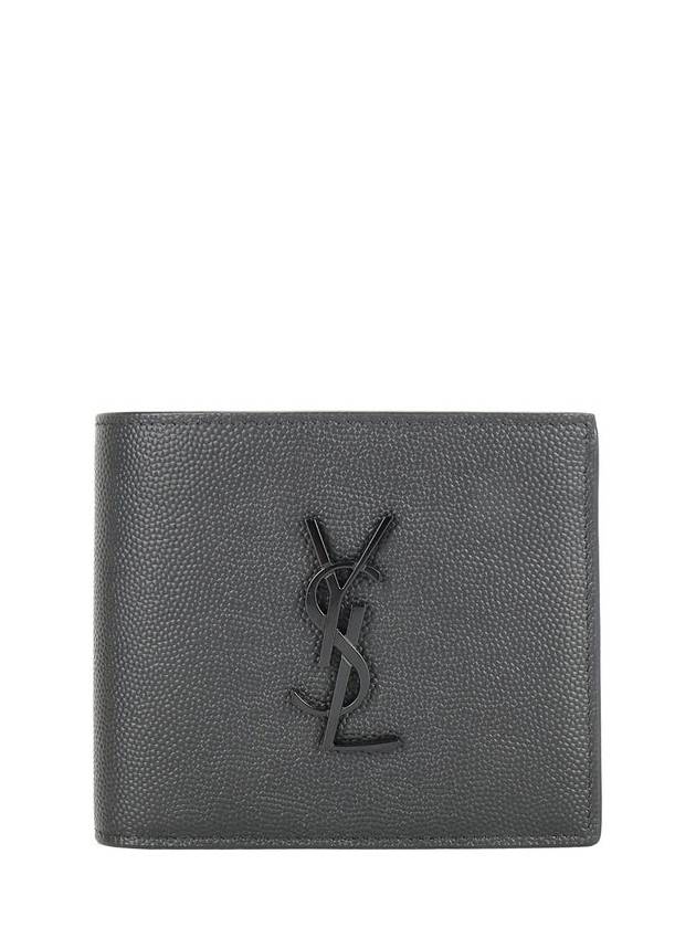 Cassandre  Leather Half Wallet Black - SAINT LAURENT - BALAAN 2