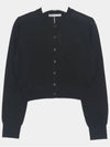 Embossed Logo Super Fine Crop Crew Neck Women s Cardigan 4KC3243039 001 - ALEXANDER WANG - BALAAN 1