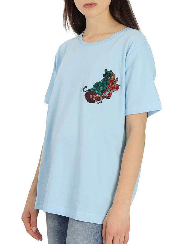 Essentiel Ladies Light Blue Rigo Embellished T-Shirt, Brand Size 2 - ESSENTIEL ANTWERP - BALAAN 2