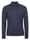 Men's Slim Fit OrGANNIc Ice Cotton Long Sleeve PK Shirt Navy - ZANONE - BALAAN 1