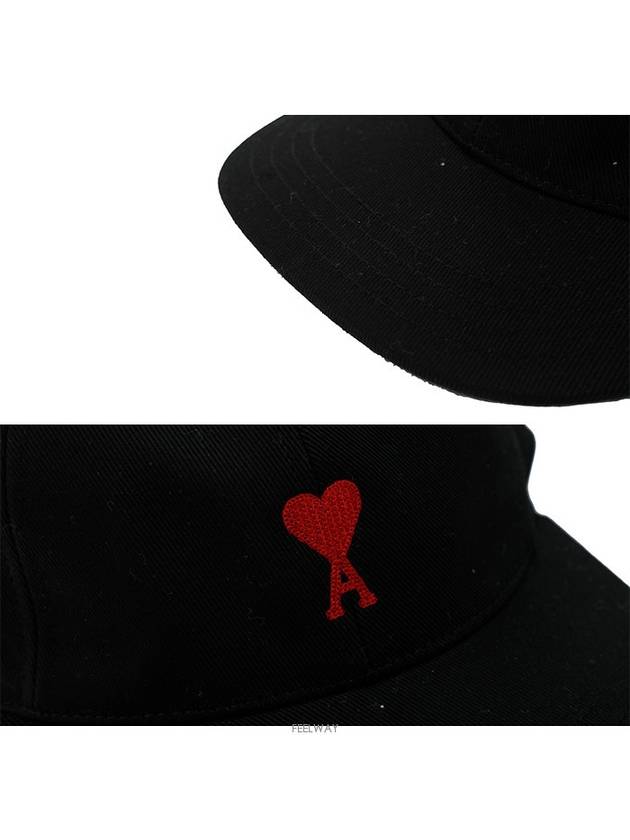 Heart Logo Ball Cap Black - AMI - BALAAN 4