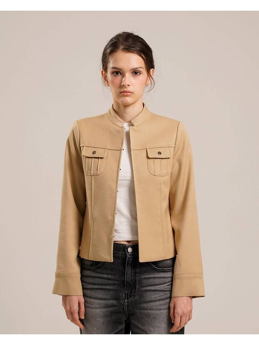 Pintuck rivet jacket beige - TUDE - BALAAN 2