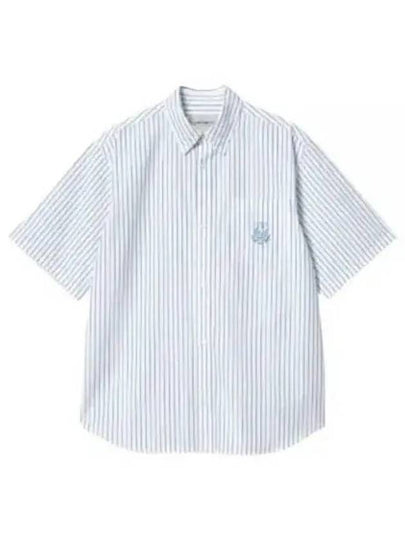 Linus Striped Short Sleeve Shirt Blue White - CARHARTT WIP - BALAAN 2