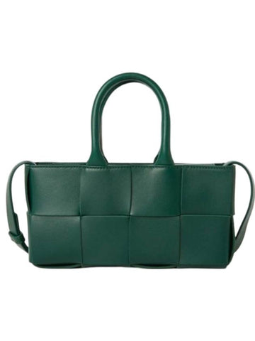 East West Arco Mini Tote Bag Emerald Green - BOTTEGA VENETA - BALAAN 1