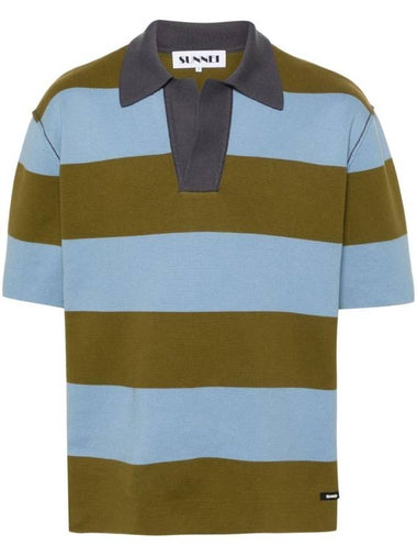 Magliaunita Stripe Polo Shirt Blue Green - SUNNEI - BALAAN 1