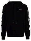 wave diag print hoodie black - OFF WHITE - BALAAN 2