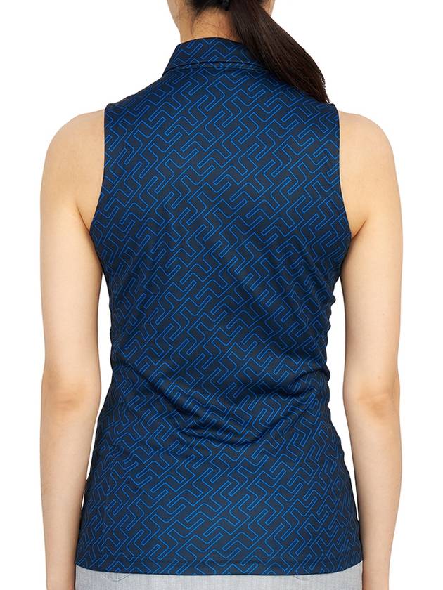 Women's Collar Sleeveless T-Shirt Navy - J.LINDEBERG - BALAAN 5