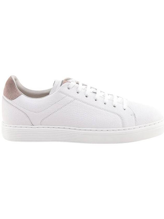 Logo Leather Low Top Sneakers White - BRUNELLO CUCINELLI - BALAAN 1