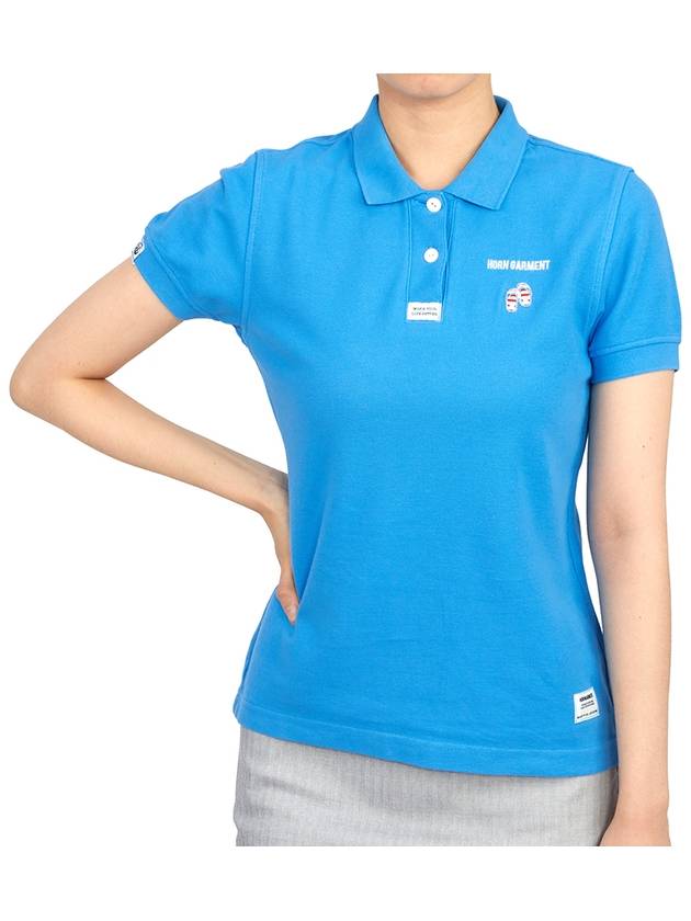 Women’s Icon Short Sleeve PK Shirt Sky Blue - HORN GARMENT - BALAAN 6