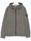 Logo Patch Cotton Fleece Hoodie Green - STONE ISLAND - BALAAN 4