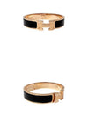 Clic H Bracelet Rose Gold Noir - HERMES - BALAAN 5