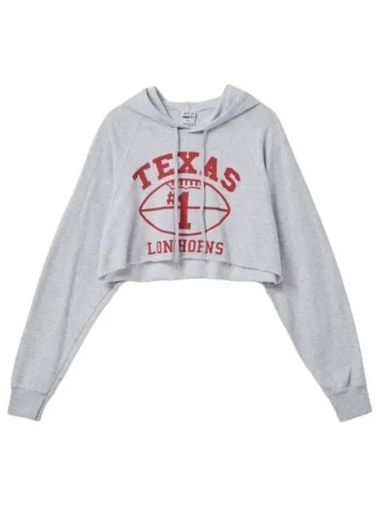 Texas crop hooded top heather gray - WILD DONKEY - BALAAN 1