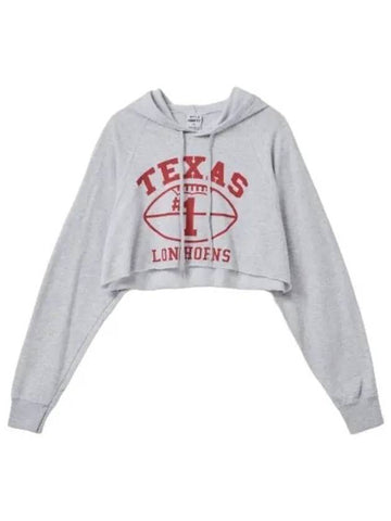 Texas Crop Hooded Top Heather Grey - WILD DONKEY - BALAAN 1